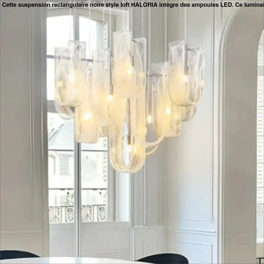 Suspension Design Verre Soufflé Blanc Et Transparent Moderne

