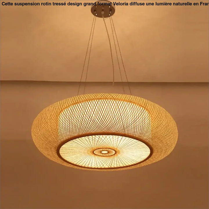 Suspension Rotin Tressé Design Grand Format Élégant

