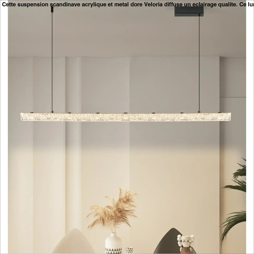Suspension led cristal longue design moderne élégant