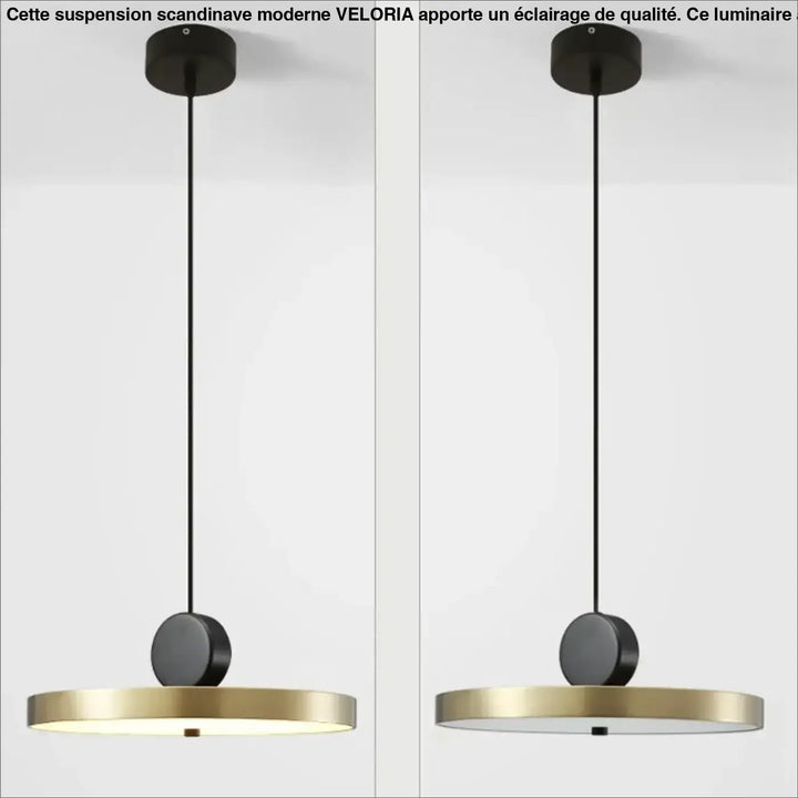 Suspension luminaire altis avec design minimaliste métal doré et monture plafond noire élégante