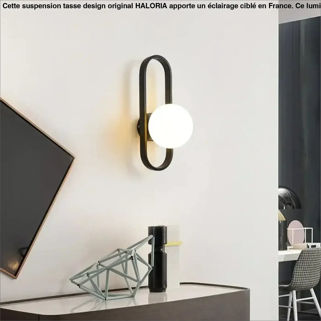 Applique murale design ovale avec globe blanc élégant