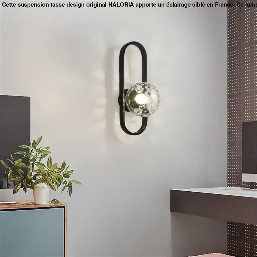 Applique murale design ovale avec globe blanc élégant