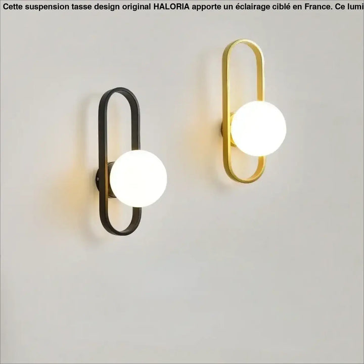 Applique murale design ovale avec globe blanc élégant