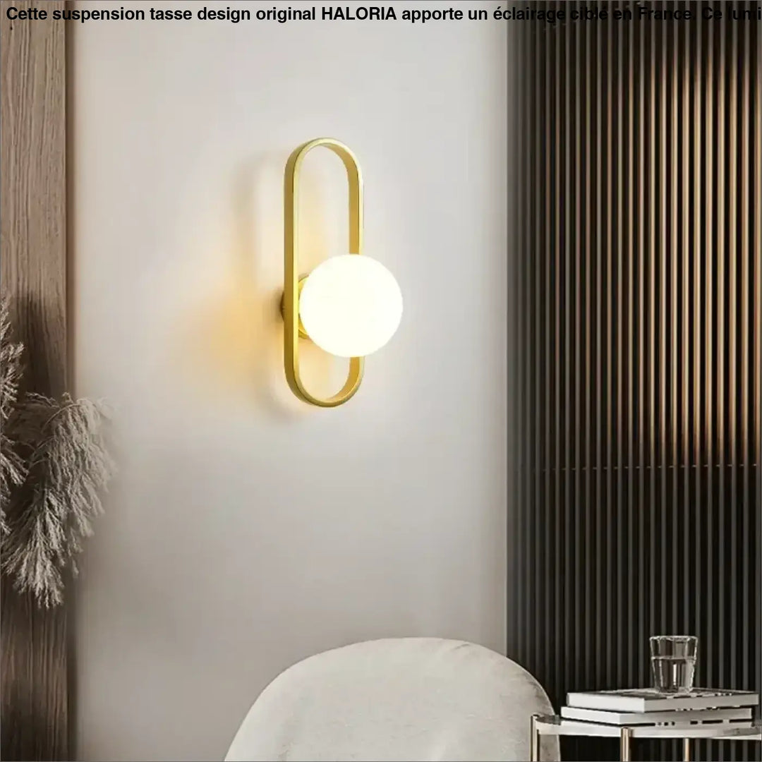 Applique murale design ovale avec globe blanc élégant