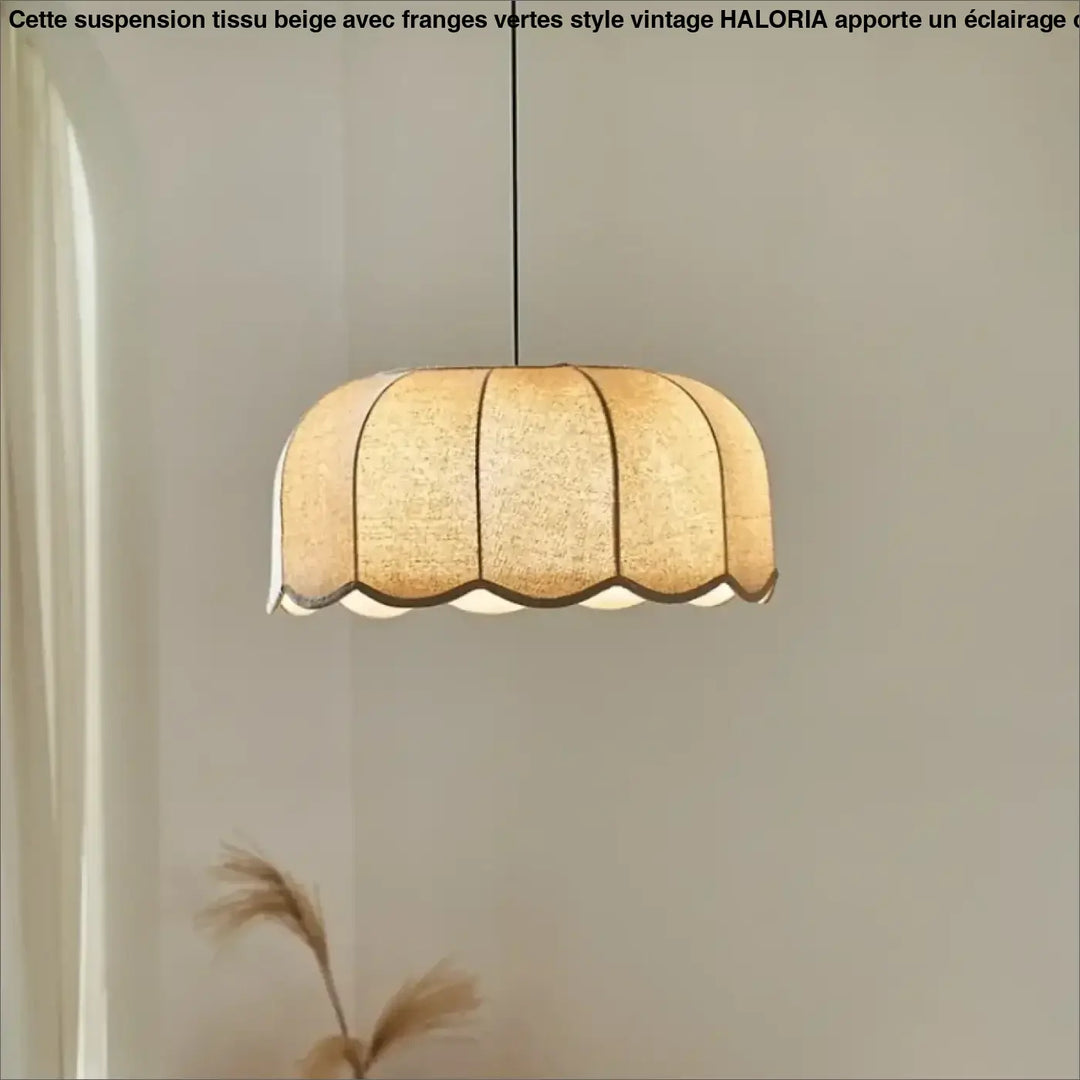 Suspension tissu naturel beige style moderne et chaleureux