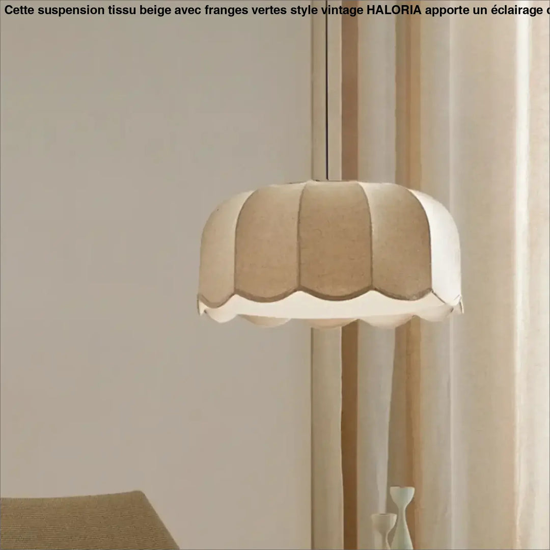 Suspension tissu naturel beige style moderne et chaleureux