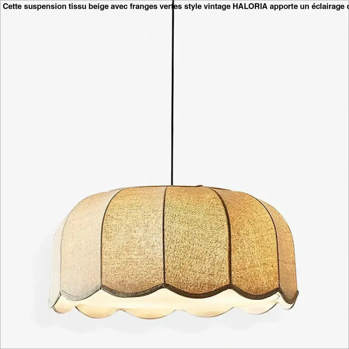 Suspension tissu naturel beige style moderne et chaleureux