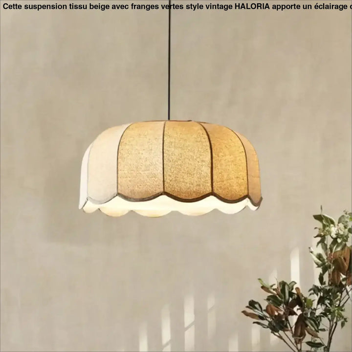 Suspension tissu naturel beige style moderne et chaleureux