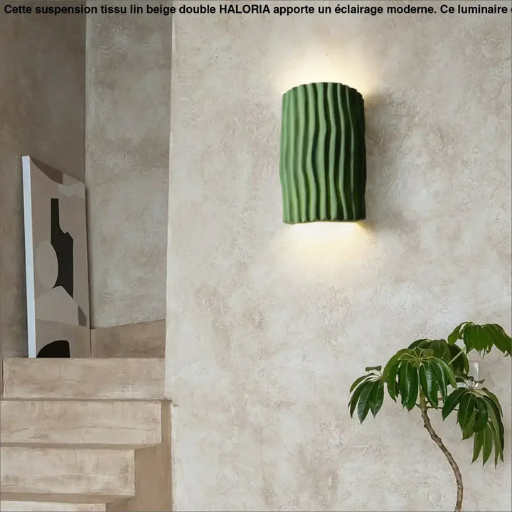 Applique murale design plissée moderne avec lumière douce décorative