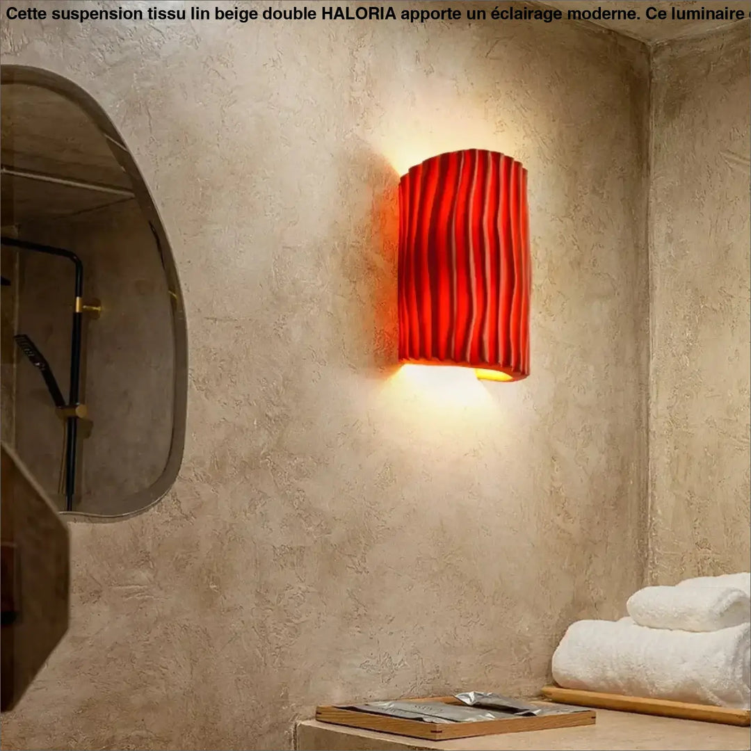 Applique murale design plissée moderne avec lumière douce décorative