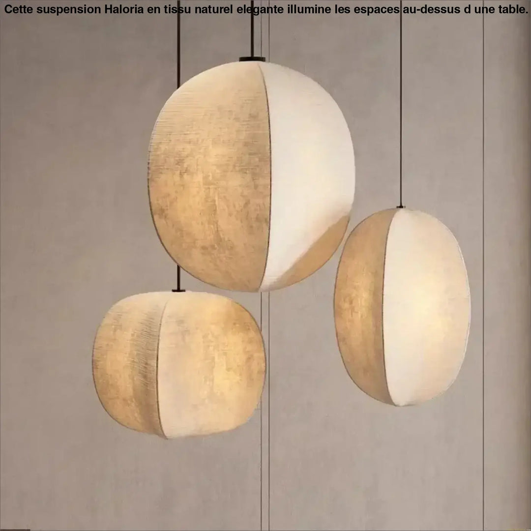 Suspension trio asymétrique en tissu naturel élégante

