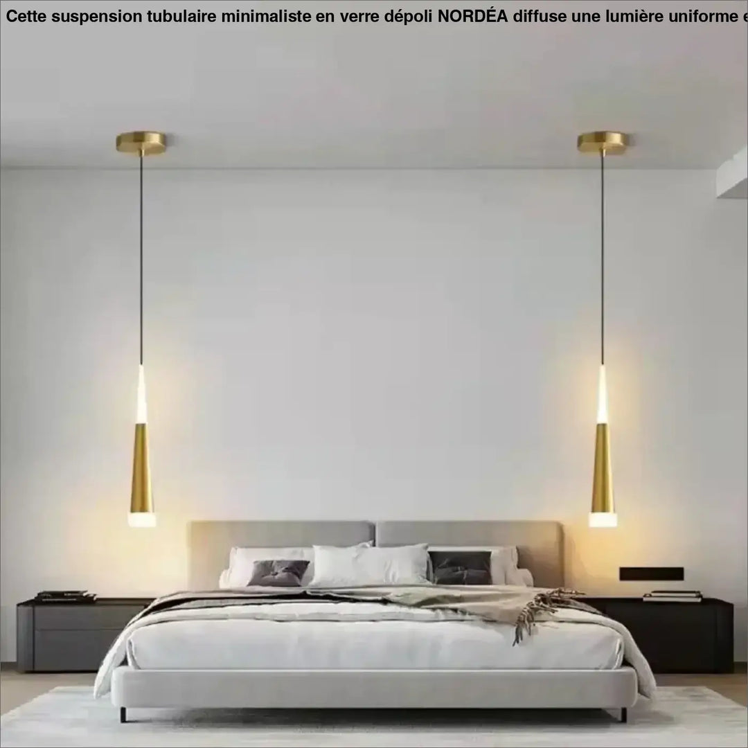 Suspension cône minimaliste pour chambre moderne élégante

