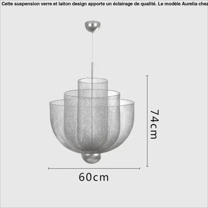 Suspension Luminaire Moderne Design Sculptural Métal Argenté