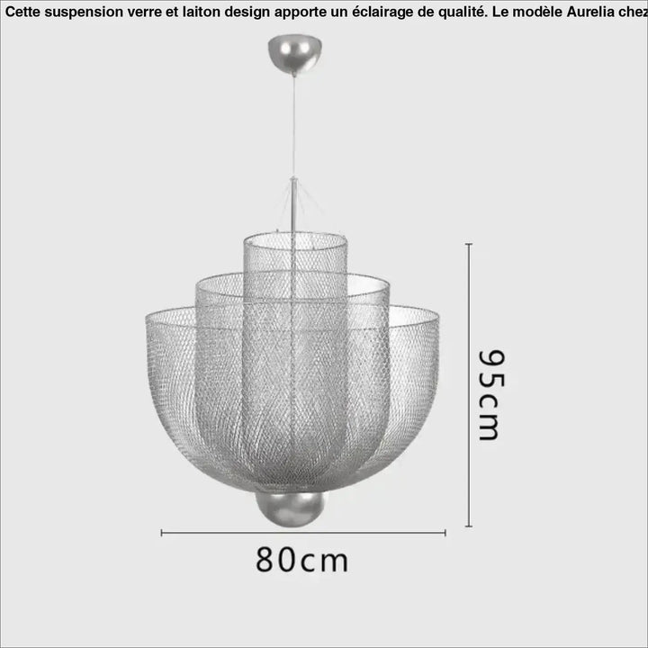 Suspension Luminaire Moderne Design Sculptural Métal Argenté