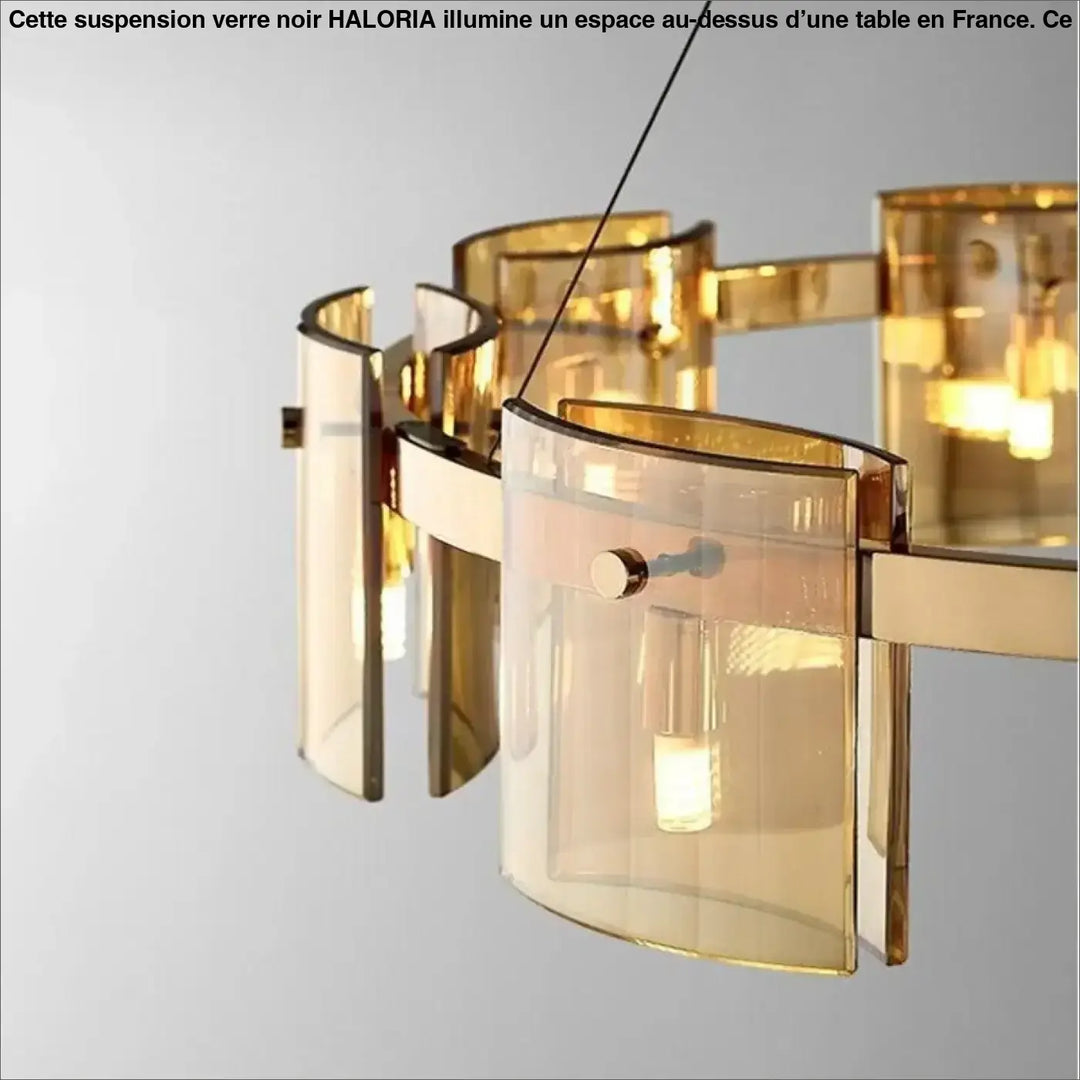 Suspension Verre Noir Cylindrique Élégant