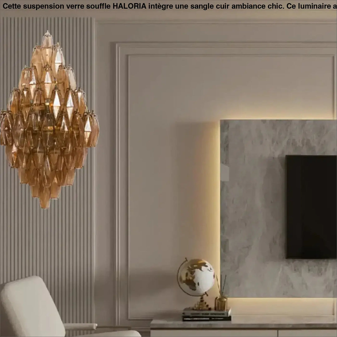 Applique murale contemporaine en verre design géométrique