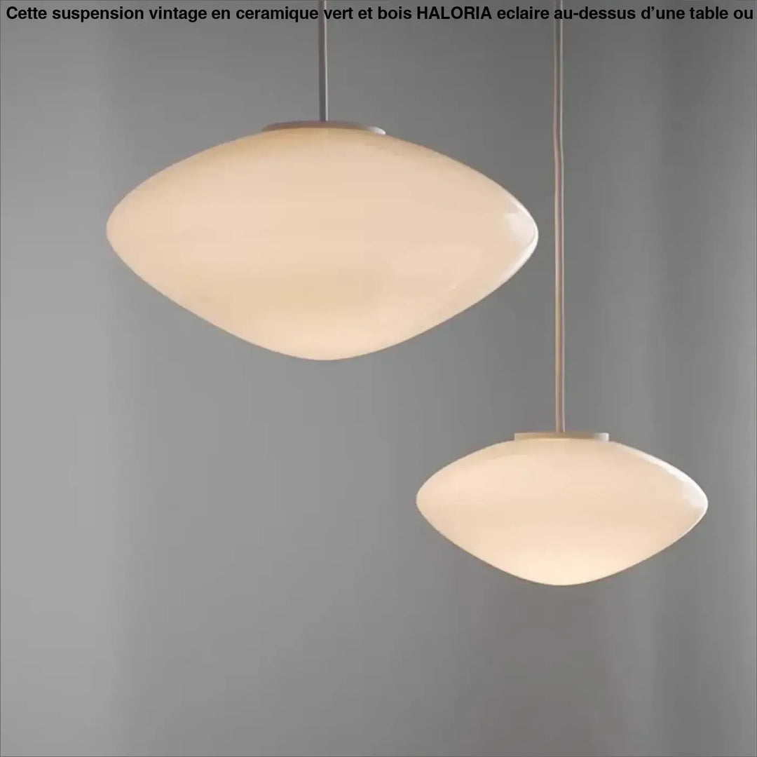 Suspension luminaire en verre opale au design contemporain blanc
