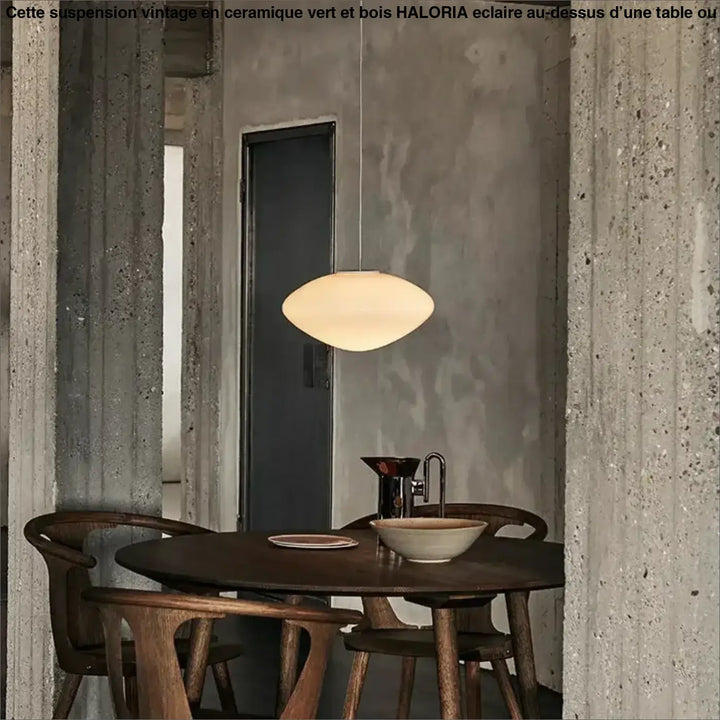 Suspension luminaire en verre opale au design contemporain blanc