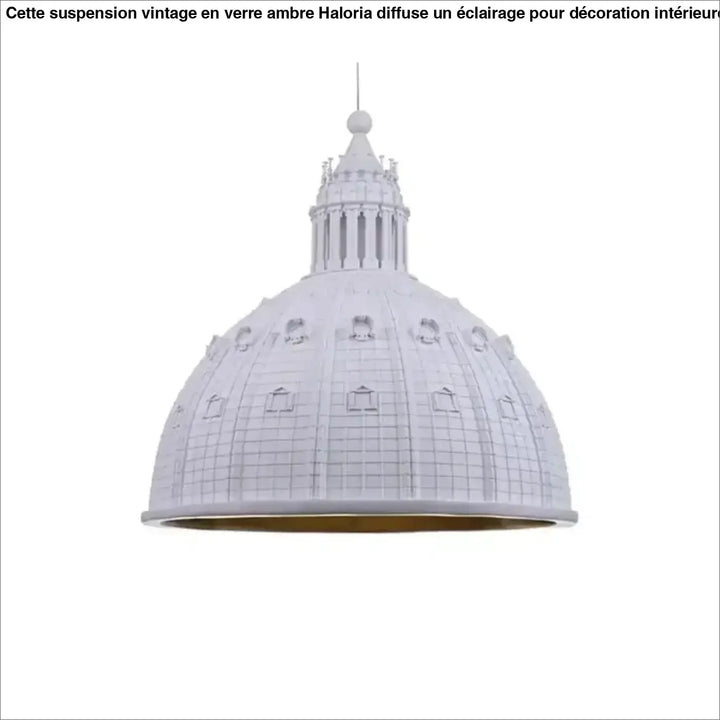 Suspension luminaire blanc en forme de dôme avec détails architecturaux pour salle à manger par roomlumi