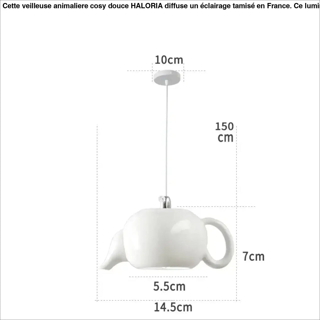 Suspension luminaire en céramique blanche en forme de théière avec un style intemporel pour un éclairage élégant