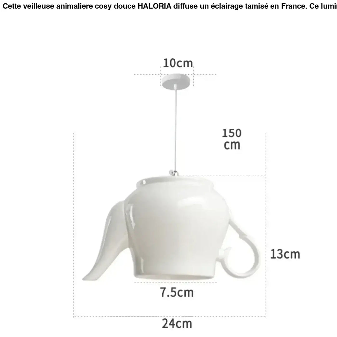 Suspension luminaire en céramique blanche en forme de théière pour un style intemporel et élégant