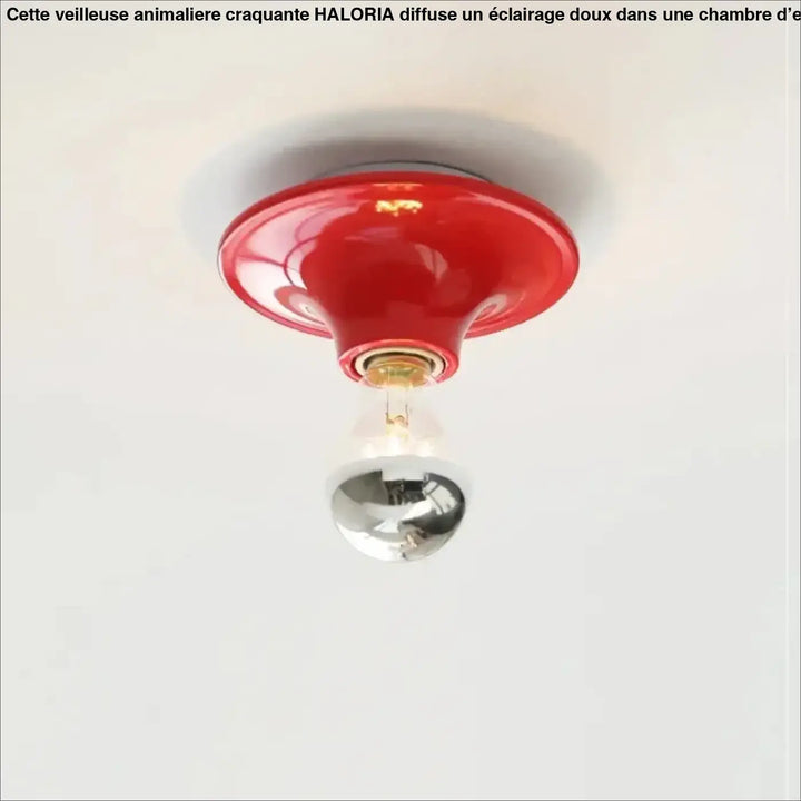 Applique murale atelio style industriel en verre rouge vibrant avec porte ampoule chrome poli et filament apparent