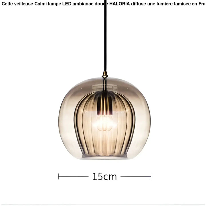 Suspension luminaire moderne en verre avec détail doré