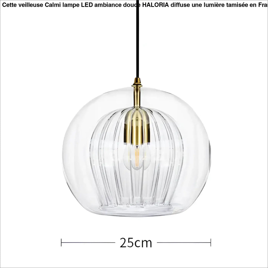 Suspension luminaire moderne en verre avec détail doré