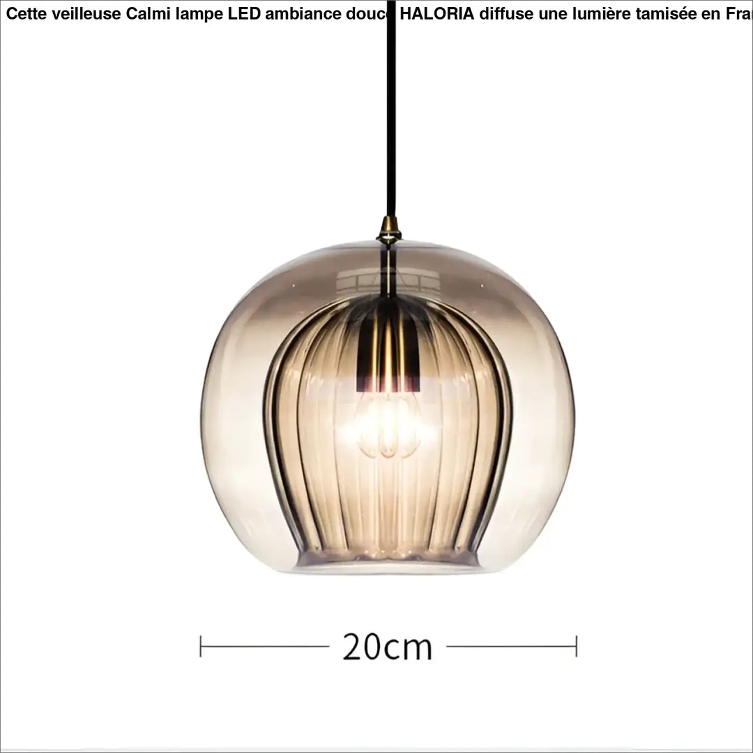 Suspension luminaire moderne en verre avec détail doré