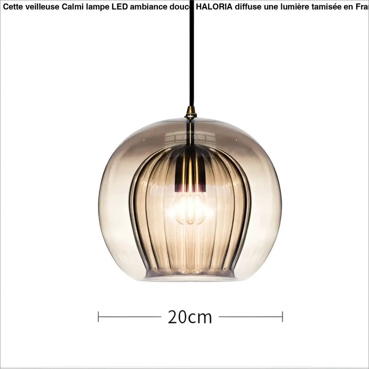 Suspension luminaire moderne en verre avec détail doré