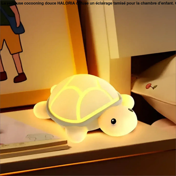 Veilleuse lumineuse turtle en forme de tortue jaune douce avec coque plastique lisse choix évident pour enfant