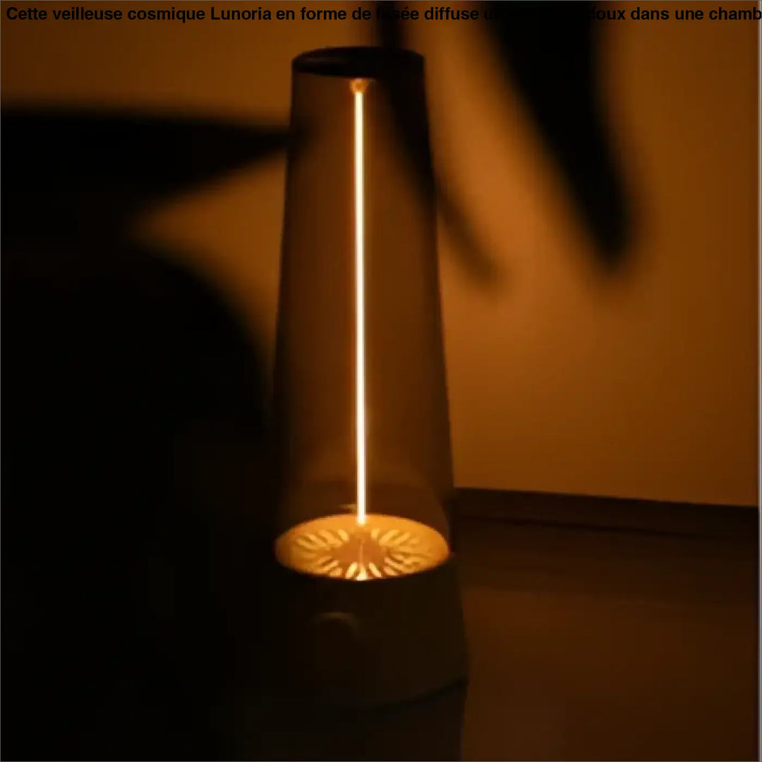 Lampe de chevet conique moderne shadow avec corps cylindrique ambre et lumière chaude intérieure