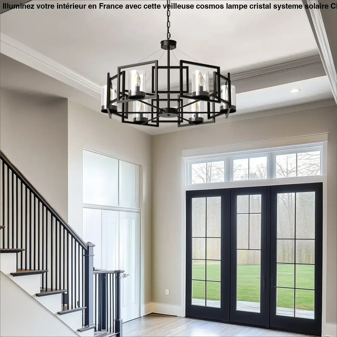 Suspension luminaire design vintage en métal avec éclairage led