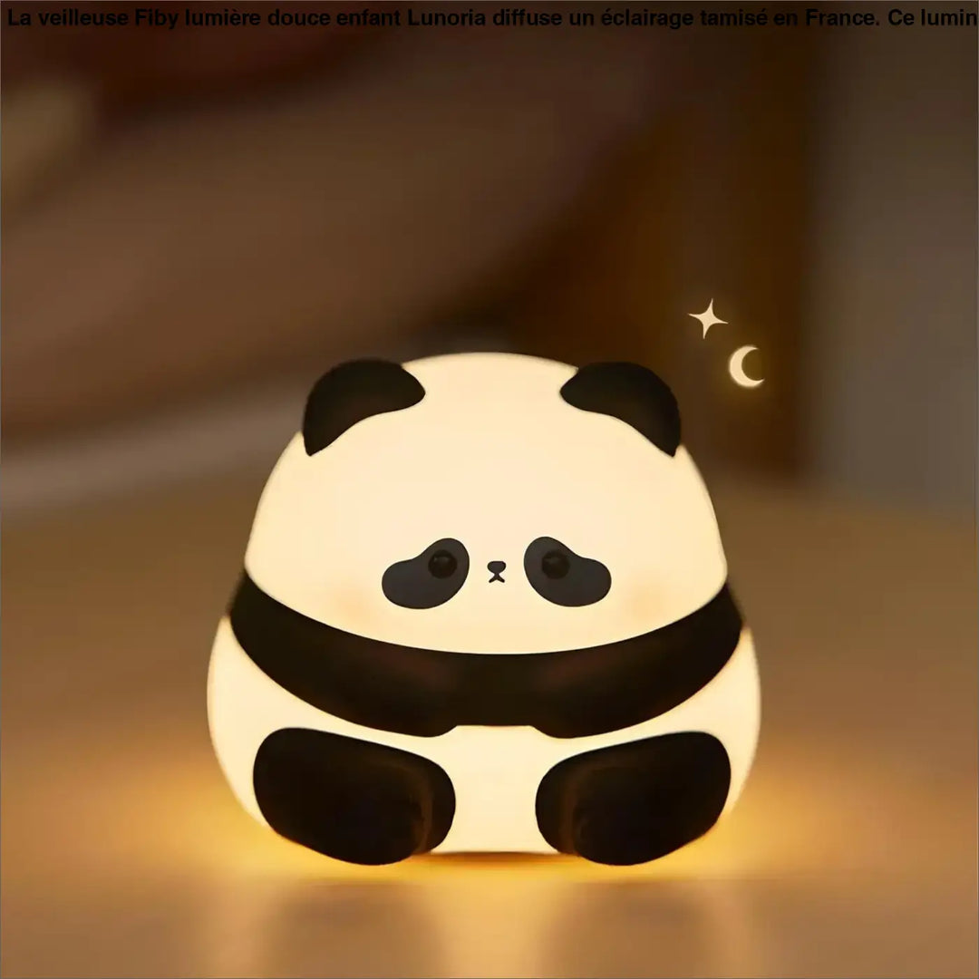 Veilleuse fiby lumiere douce enfant en forme de panda noir et blanc avec illumination led douce et apaisante