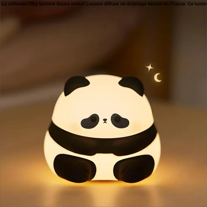 Veilleuse fiby lumiere douce enfant en forme de panda noir et blanc avec illumination led douce et apaisante
