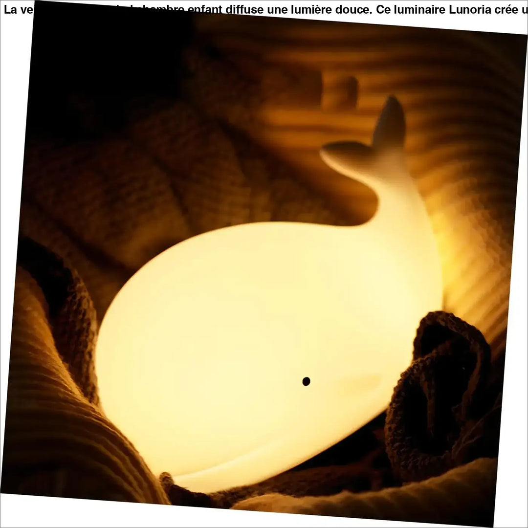 Veilleuse flammy led blanche en forme de baleine douce pour chambre d’enfant ambiance flammy led chambre lunoria