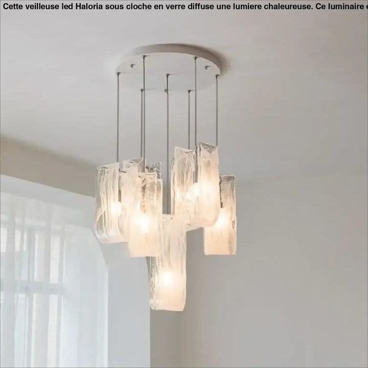 Suspension luminaire klassy avec verre élégante en verre dépoli et cadre métallique, idéal d’un îlot moderne