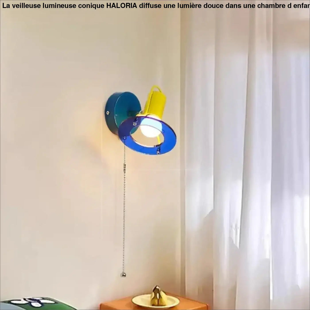 Applique murale vinty circulaire murale colorée bleue et jaune pour un éclairage décoratif moderne