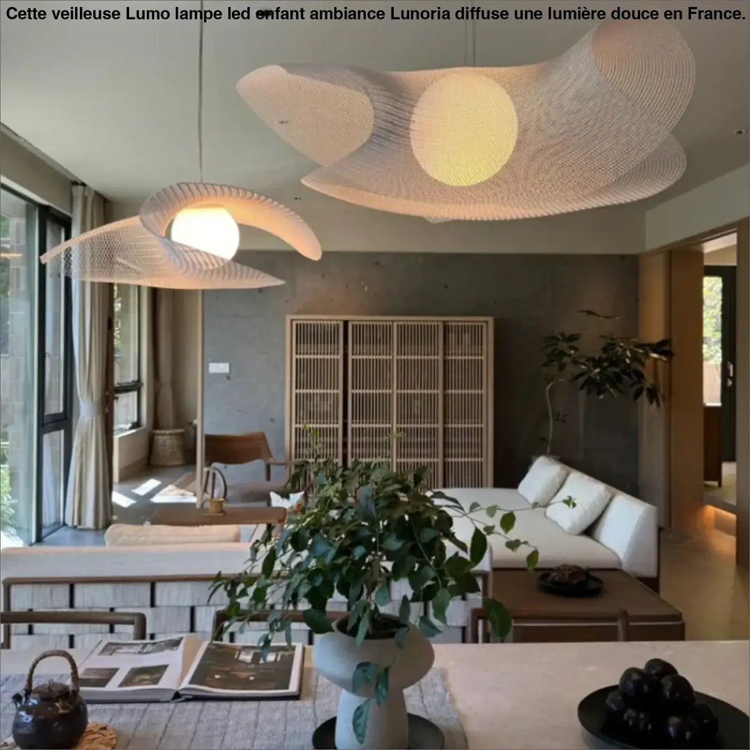 Suspension luminaire design moderne en maille métallique blanc