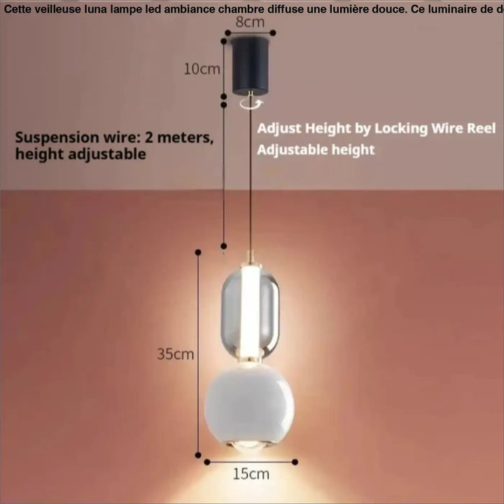 Suspension design en verre opalin et globe blanc moderne