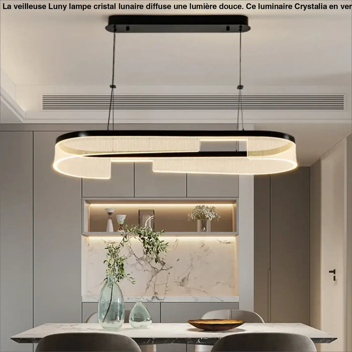 Suspension luminaire noire design contemporain led élégant