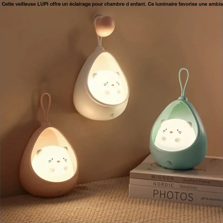 Veilleuse lapin murale lupi avec veilleuse lapin teardrop douce beige pastel et vert menthe pour ambiance chaleureuse