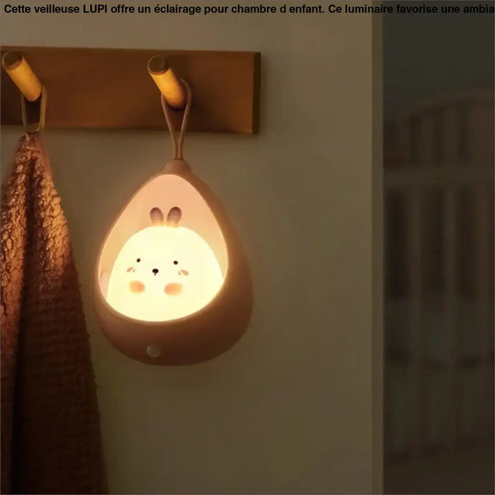 Veilleuse lapin murale lupi en forme dœuf pêche avec visage de lapin lumineux doux et design chaleureux
