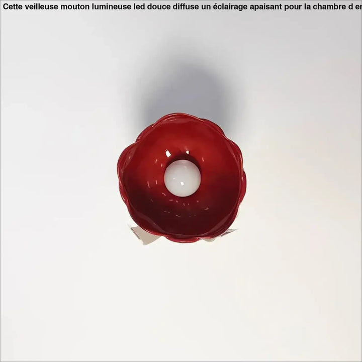 Luminaire plafonnier gift y en céramique rouge brillante avec un nœud décoratif pour décoration intérieure d’un objet pensé